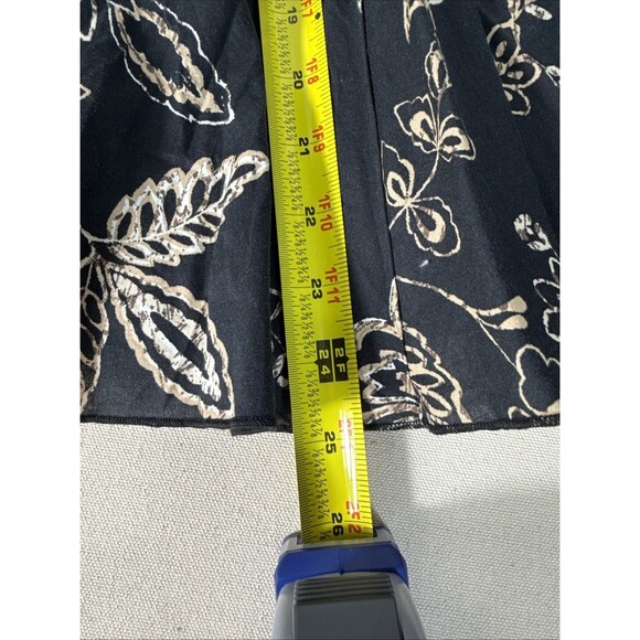 New York & Company Midi Skirt Women's 18 Tan Black Floral Print Flared Boho - Picture 7 of 11